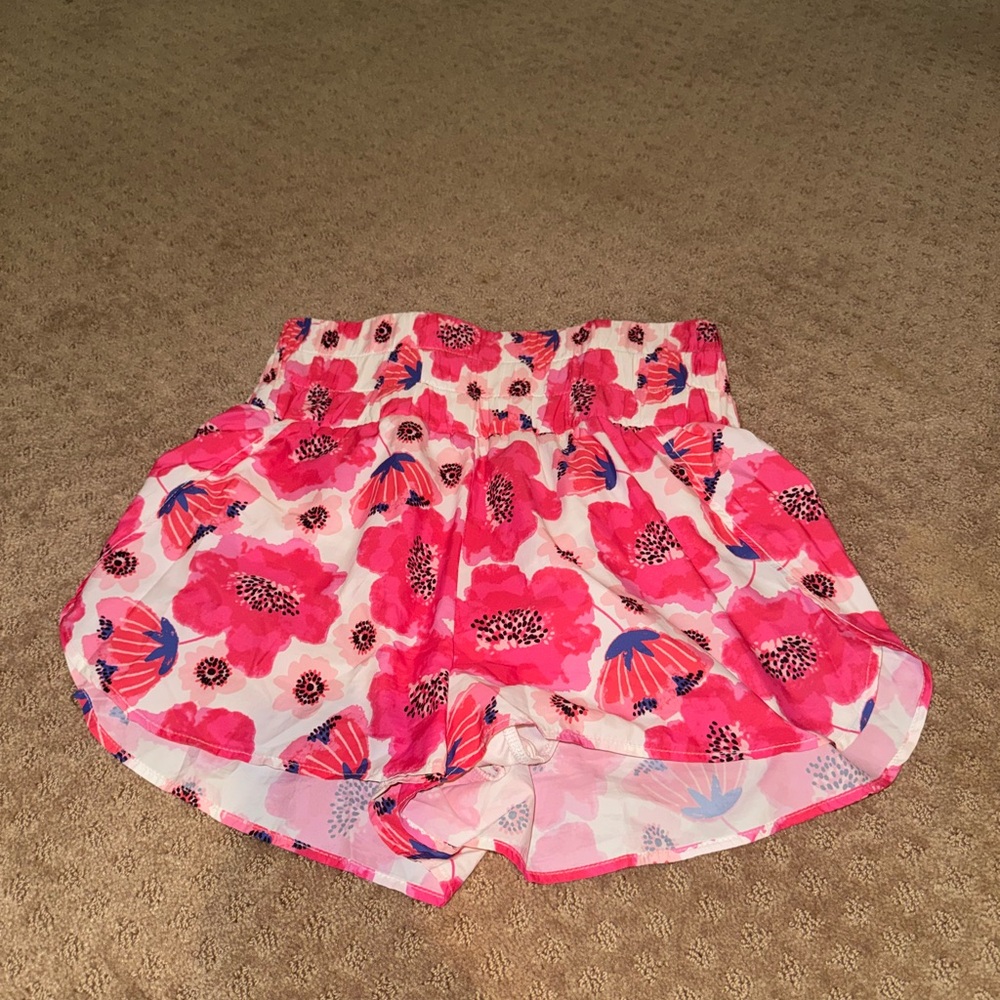 Floral Pink and White Shorts
